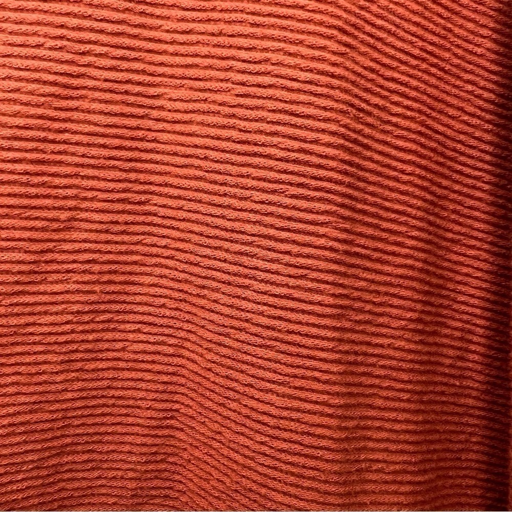 Texture & Thread Madewell Women Sz L Sweatshirt Burnt Orange Front Tie V Neck - Picture 8 of 12